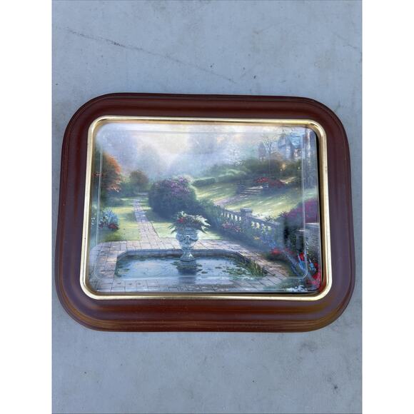 Thomas Kinkade Gardens Beyond Autumn Gate Natures Retreats Framed Plate 1999 - Picture 1 of 4